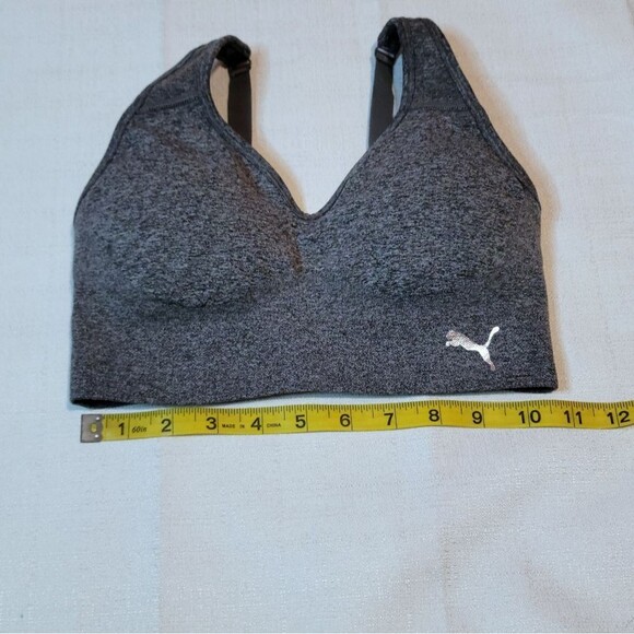 Puma Gray Sports Bra Removable Padding Size Small - Picture 3 of 8